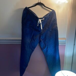 J Crew drawstring zip front jeans XL